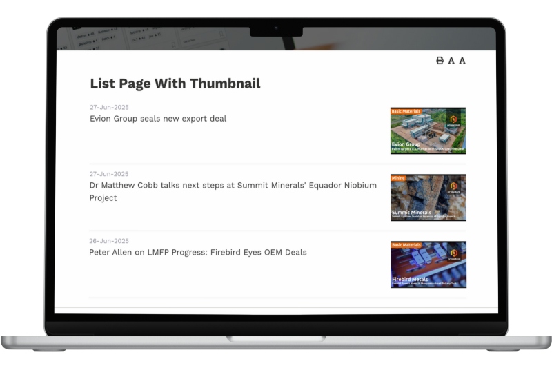 List Page Laptop